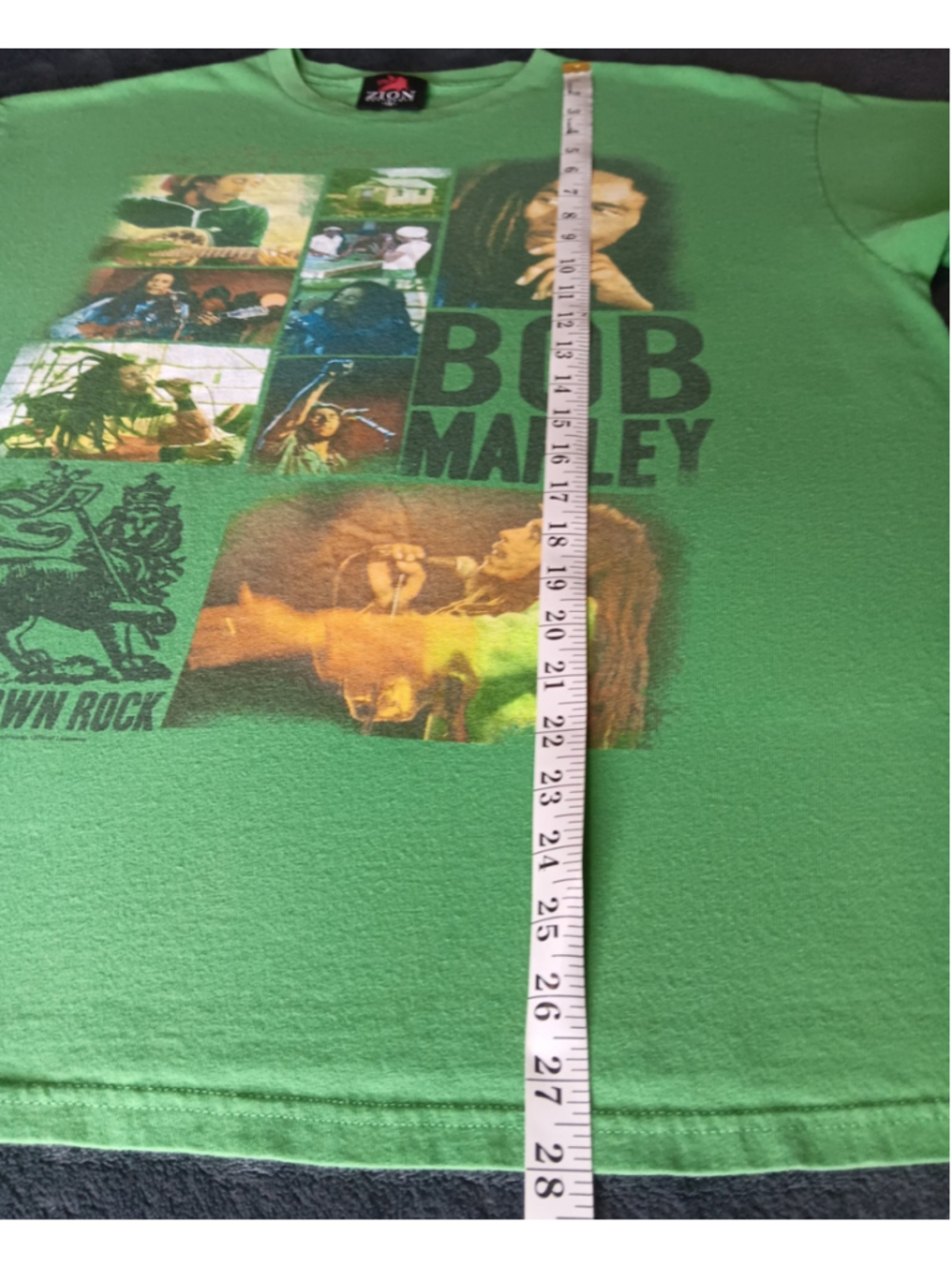 Zion Rootswear Bob Marley Trenchtown Rock Adult XL Band T-shirt Green Reggae - Picture 9 of 10
